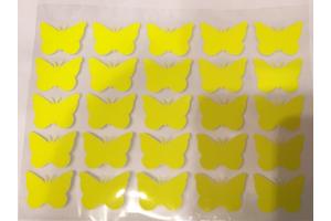 25 Buegelpailletten Schmetterling Neon gelb
